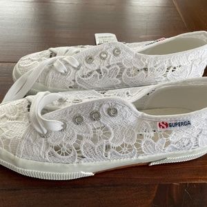 Superga 2750 Lace Macrame Sneakers- White